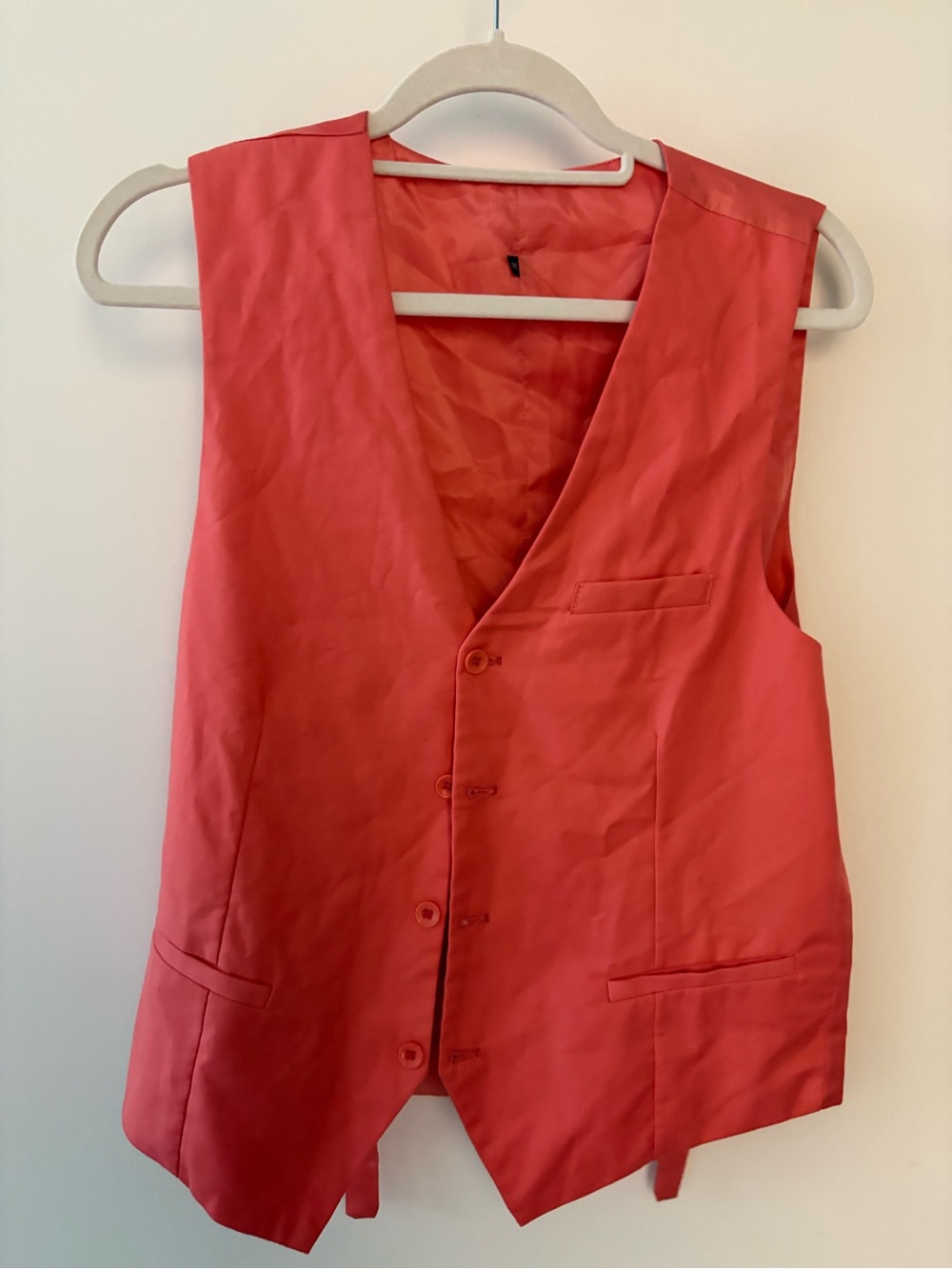 Red Coral Button Vest